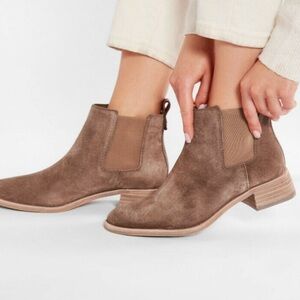 Tory Burch Taupe Suede Ankle Booties